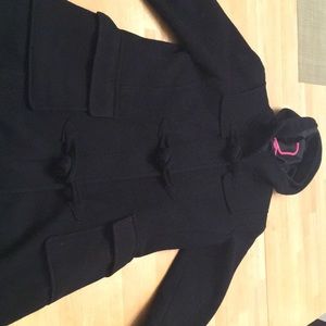 Britches black wool duffle coat XS hooded